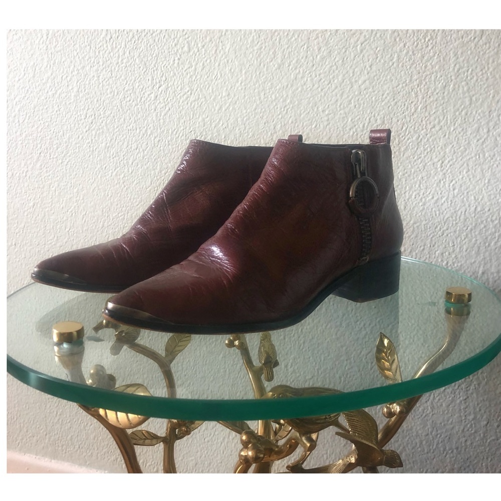 Burgundy Ankle Booties